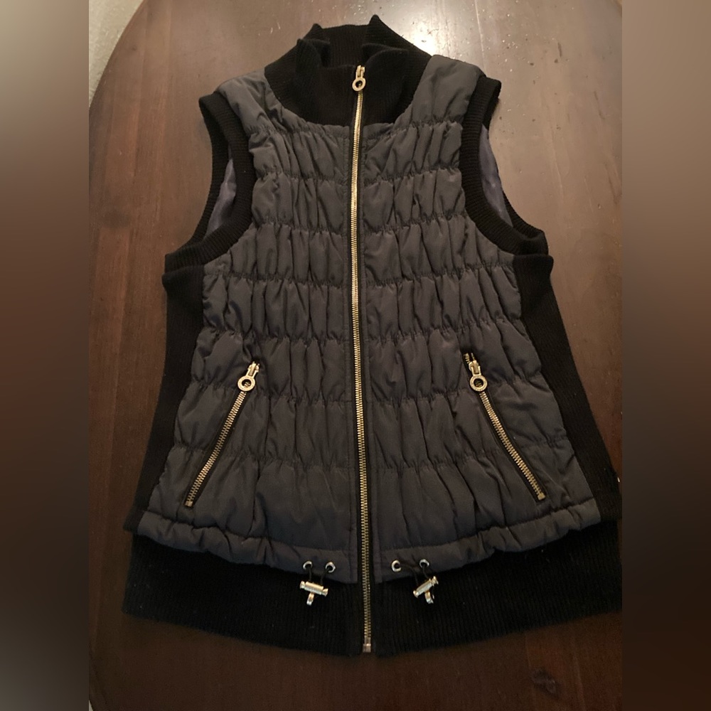 Calvin Klein Performance Puffer Down Vest Jacket Women’s Sz M Black Zip Pockets